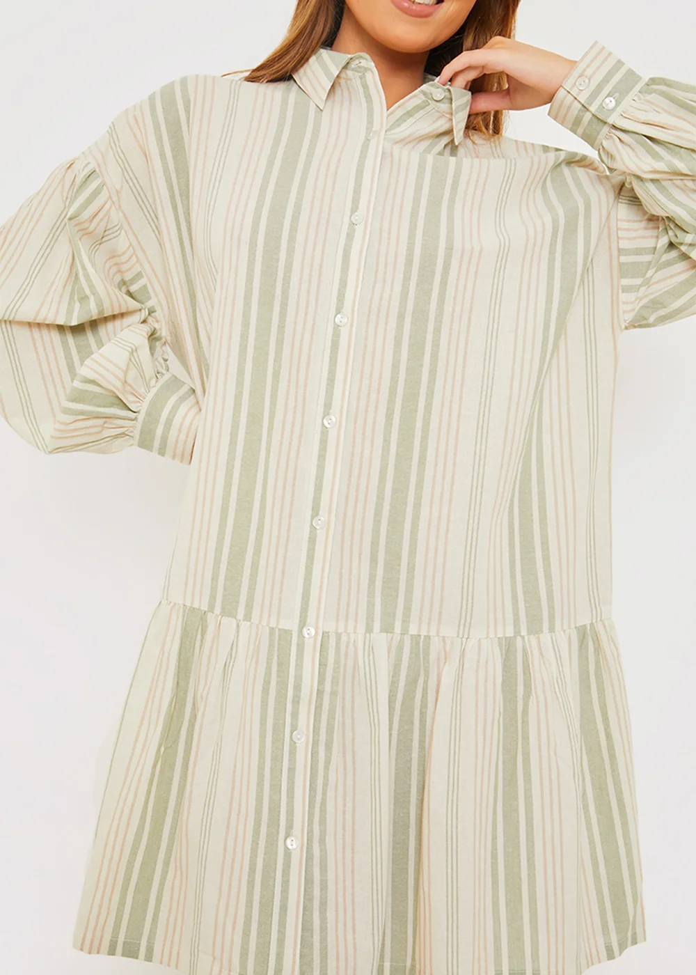 In The Green Stripe Shirt Dress - 20 Image 4