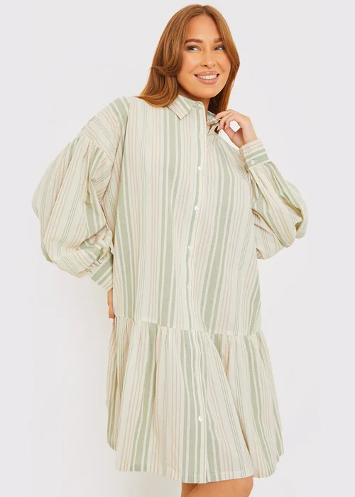 In The Green Stripe Shirt Dress - 20 Image 2