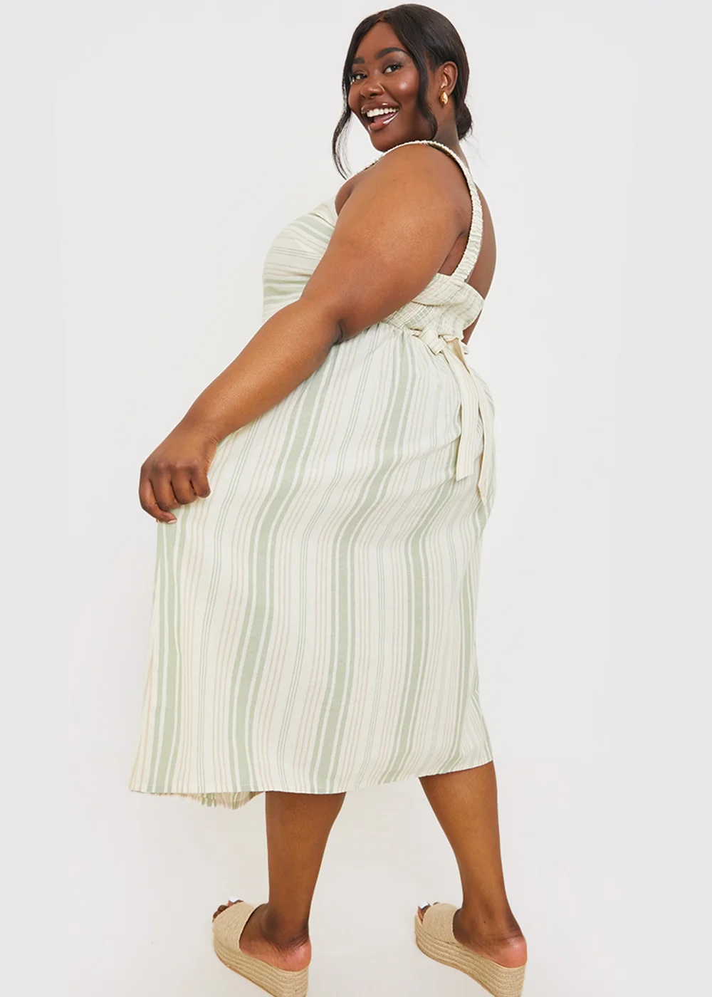 In The Green Stripe Shirt Dress - 20 Image 10