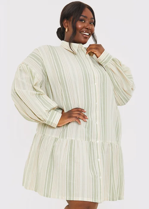 In The Green Stripe Shirt Dress - 20 Image 6