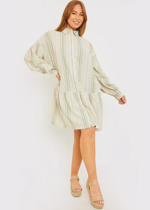 In The Green Stripe Shirt Dress - 20 Image 3