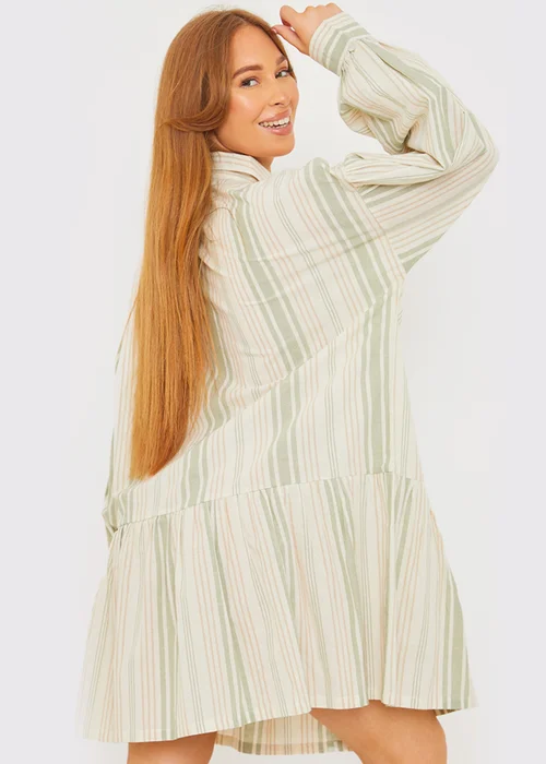 In The Green Stripe Shirt Dress - 20 Image 5