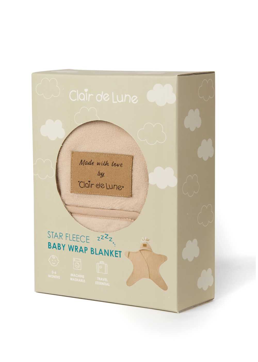 Clair de Lune Star Fleece Baby Wrap Blanket 6-12 Months - 6-12 months Image 5