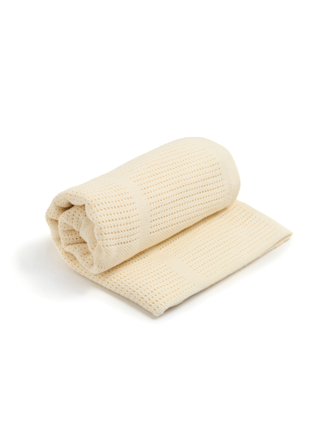 Clair de Lune Cream Organic Cellular Blanket - One Size Image 2