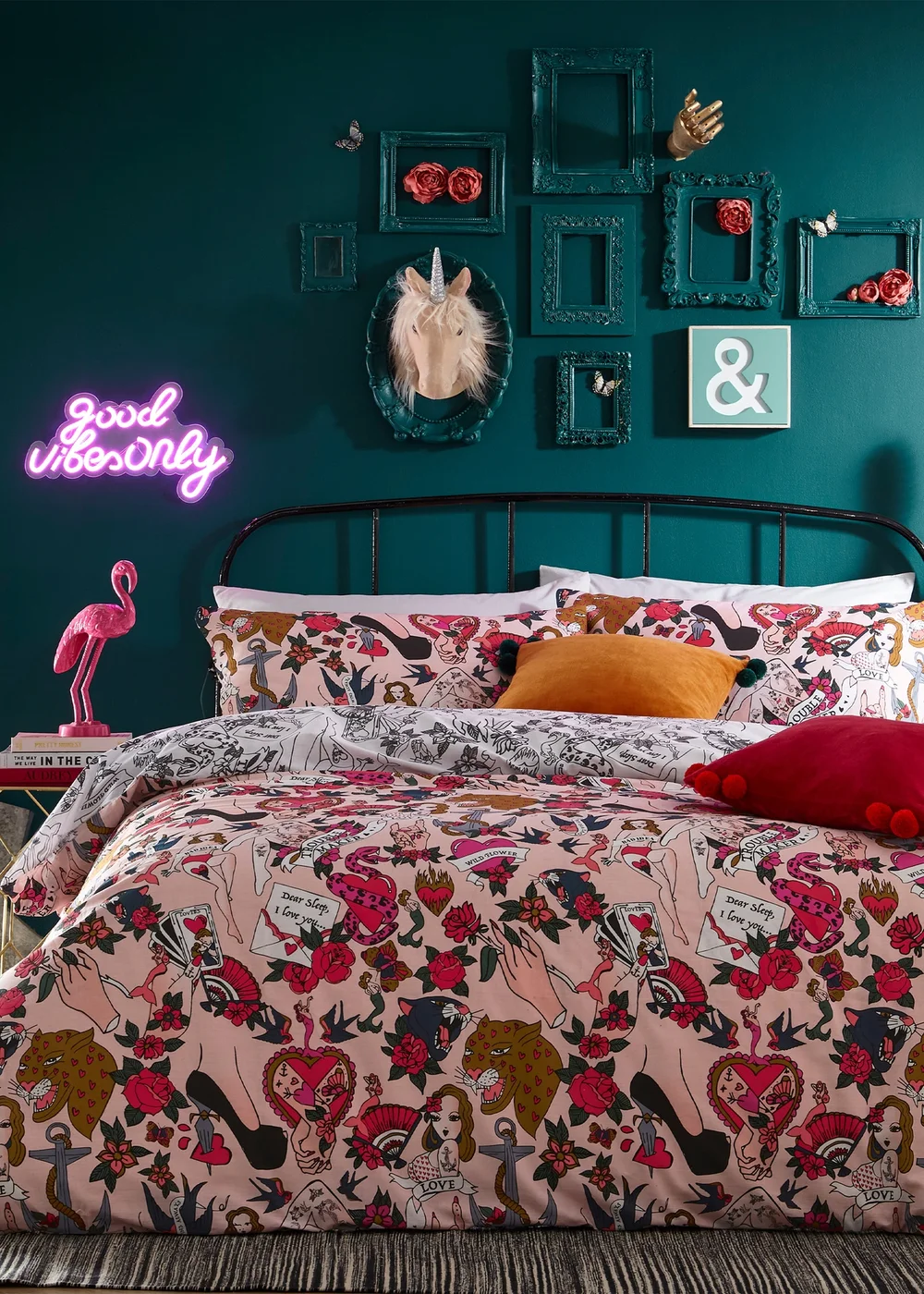 furn. Inked Tattoo Inspired Duvet Cover Set - Single Image 1