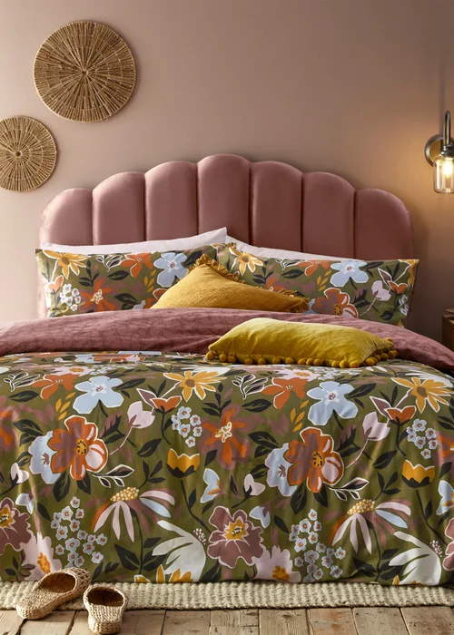 furn. Asterea Modern Floral Duvet Cover Set - Single Image 1