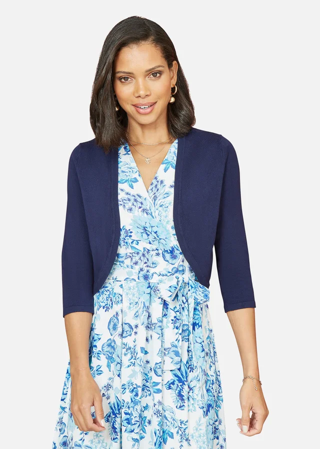 Yumi Navy Knitted Curved Bolero