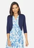 Yumi Navy Knitted Curved Bolero - Large Image 1