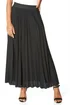 Roman Black Pleated Elastic Waist Maxi Skirt - Size 16 Image 1