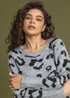 Roman Grey Jacquard Animal Print Jumper - Size 14 Image 4