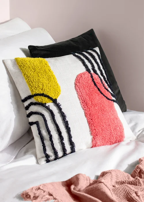 Heya Home Elmer Tufted Filled Cushion (45cm x 45cm x 8cm) - One Size Image 5