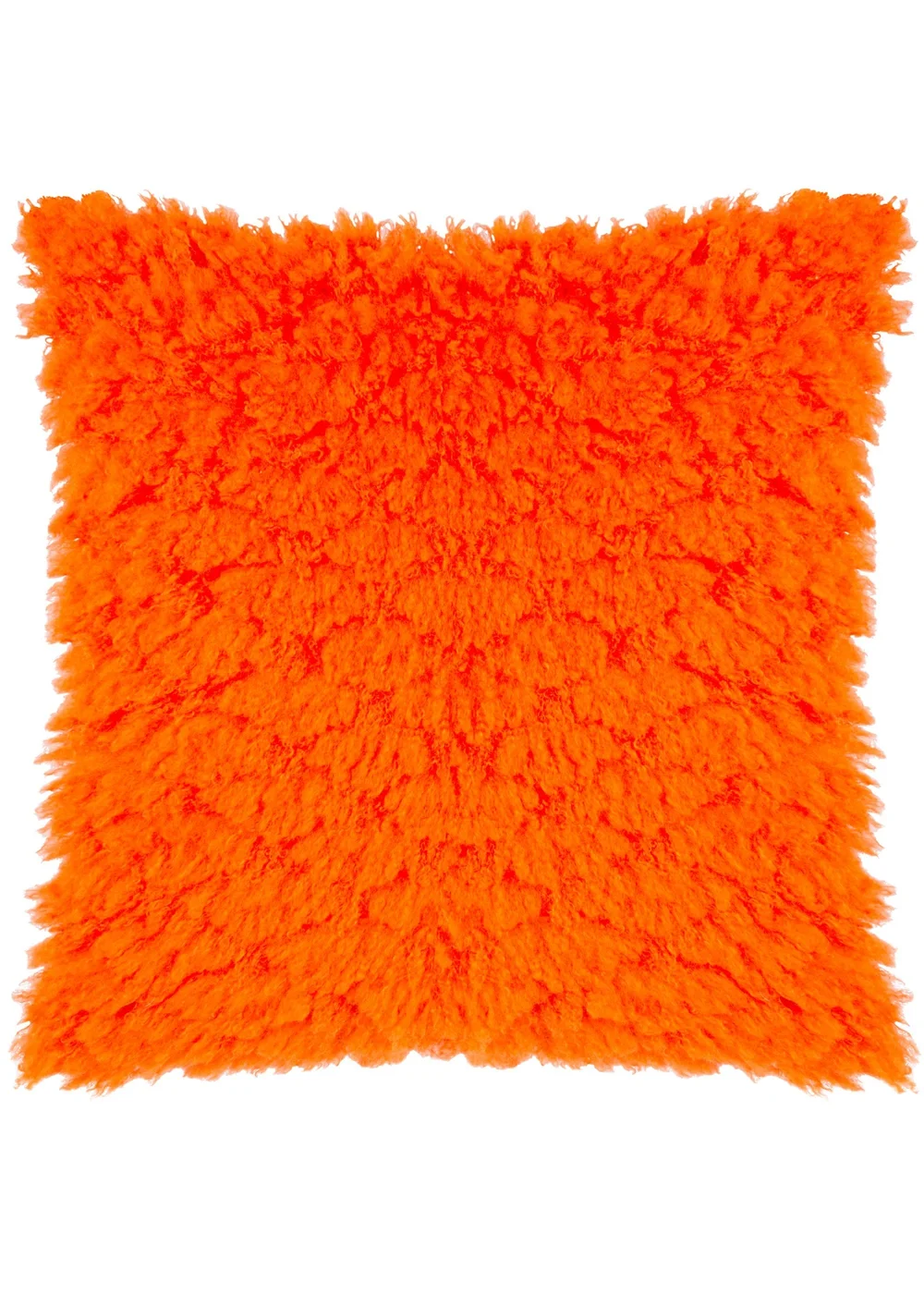 Heya Home Fluff Ball Faux Fur Filled Cushion (45cm x 45cm x 8cm) Orange Fever - One Size Image 2