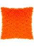 Heya Home Fluff Ball Faux Fur Filled Cushion (45cm x 45cm x 8cm) Orange Fever - One Size Image 2