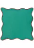 Heya Home Wiggle Velvet Piped Ready Filled Cushion (45cm x 45cm x 8cm) Green/Pink - One Size Image 1