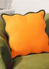 Heya Home Wiggle Velvet Piped Ready Filled Cushion (45cm x 45cm x 8cm) Orange/Green - One Size Image 1
