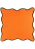 Heya Home Wiggle Velvet Piped Ready Filled Cushion (45cm x 45cm x 8cm) Orange/Green - One Size Image 2