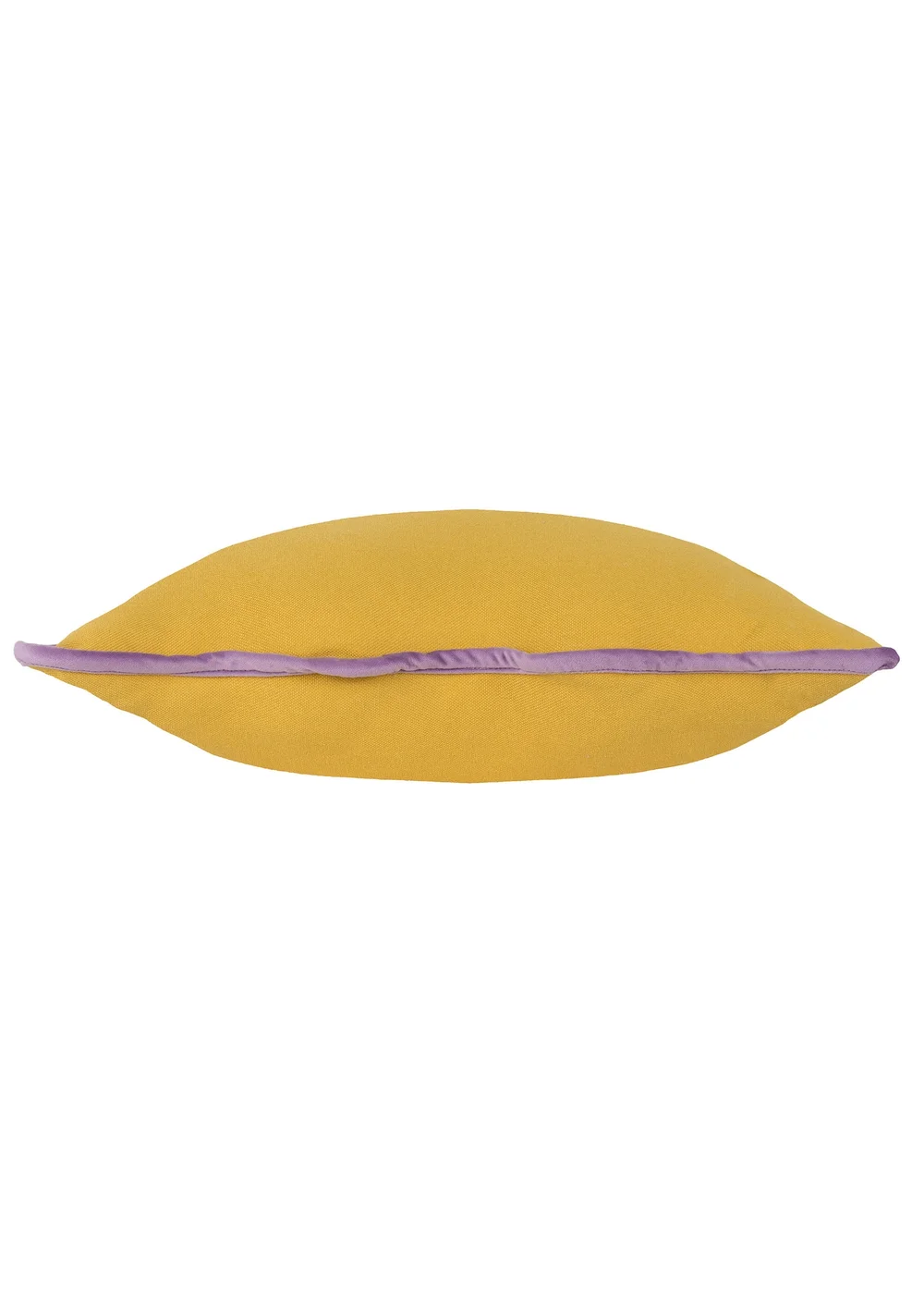 Heya Home Wiggle Velvet Piped Ready Filled Cushion (45cm x 45cm x 8cm) Yellow/Lilac - One Size Image 2