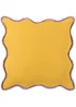 Heya Home Wiggle Velvet Piped Ready Filled Cushion (45cm x 45cm x 8cm) Yellow/Lilac - One Size Image 1