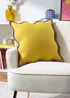 Heya Home Wiggle Velvet Piped Ready Filled Cushion (45cm x 45cm x 8cm) Yellow/Lilac - One Size Image 4