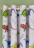 Catherine Lansfield Prehistoric Dinosaurs Fully Reversible Curtains Natural/Blue - 66W X 72D (168x183cm) Image 3