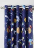 Catherine Lansfield Lost In Space Fully Reversible Curtains Grey/Blue - 66W X 72D (168x183cm) Image 3