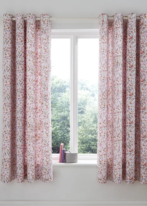 Catherine Lansfield Enchanted Butterfly Fully Reversible Eyelet Curtains - 66W X 72D (168x183cm) Image 1