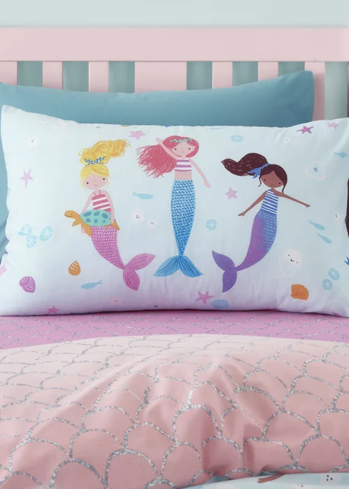 Catherine Lansfield Mermaid Reversible Duvet Cover Set - Single Image 3