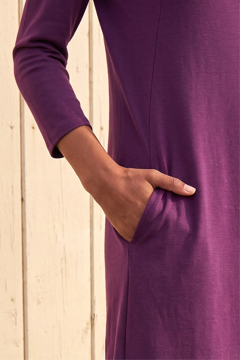 Roman Purple A-Line Pocket Detail Swing Dress - 20 Image 4