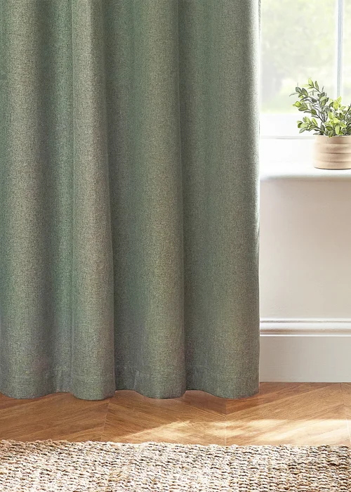 furn. Dawn 100% Blackout Thermal Eyelet Curtains Eucalyptus - ZAC Image 3