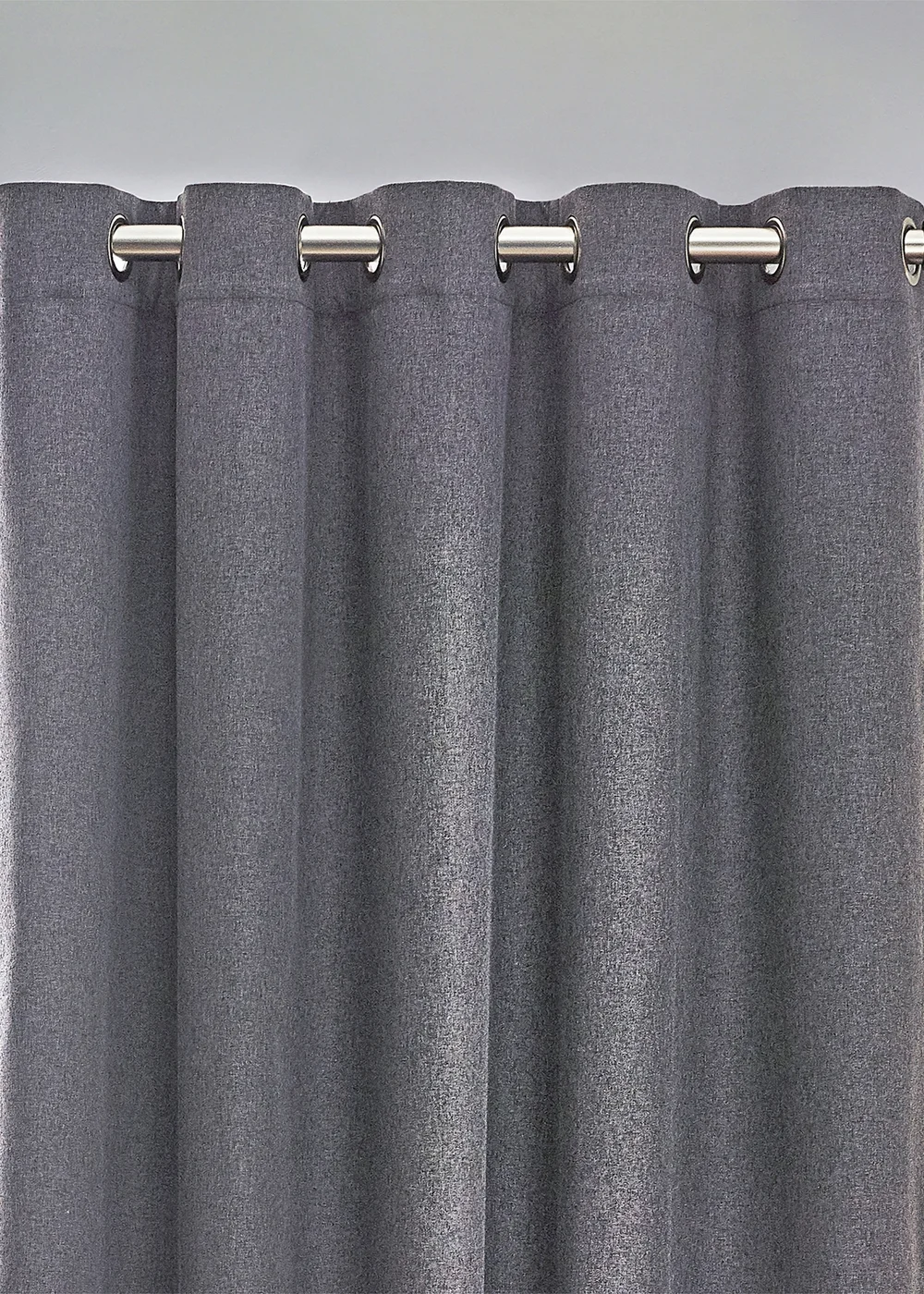 furn. Dawn 100% Blackout Thermal Eyelet Curtains Charcoal - ZAC Image 2