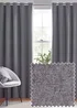 furn. Dawn 100% Blackout Thermal Eyelet Curtains Charcoal - ZAC Image 1