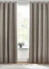 furn. Dawn 100% Blackout Thermal Eyelet Curtains Grey - 46W X 54D (117x137cm) Image 4