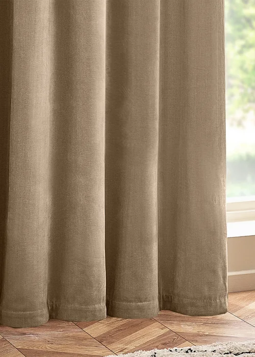 Yard Heavy Chenille Velvet Eyelet Curtains Natural - ZAC Image 4