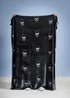 Catherine Lansfield Skulls Cosy Fleece 130x170cm Blanket Throw Grey - One Size Image 3