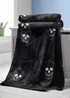 Catherine Lansfield Skulls Cosy Fleece 130x170cm Blanket Throw Grey - One Size Image 2