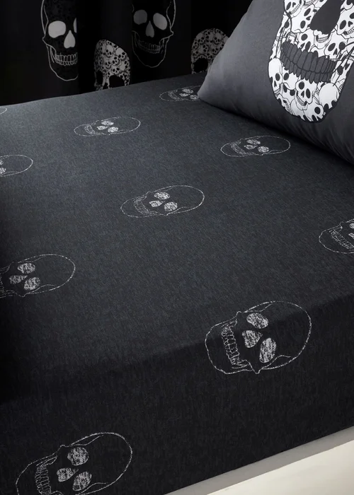 Catherine Lansfield Skulls Fitted Sheet - Fitted Single Image 1