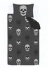 Catherine Lansfield Skulls Reversible Duvet Cover Set Grey - Single Image 5