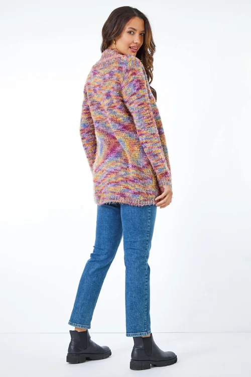 Roman Multi Fluffy Longline Cosy Cardigan - Size 10 Image 3