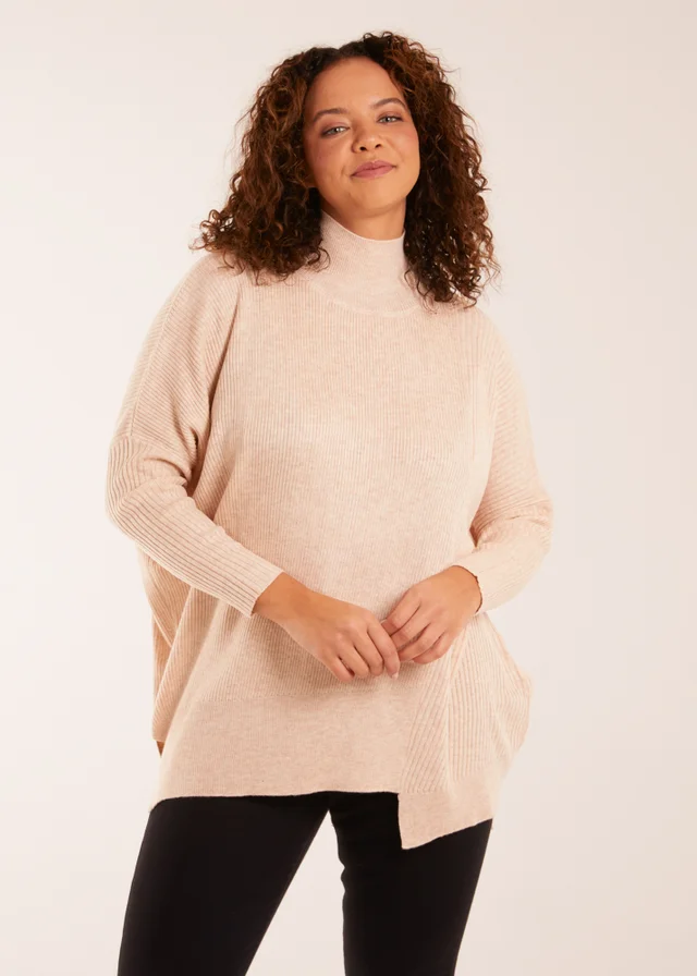 Blue Vanilla Asymmetric Hem Detail Jumper