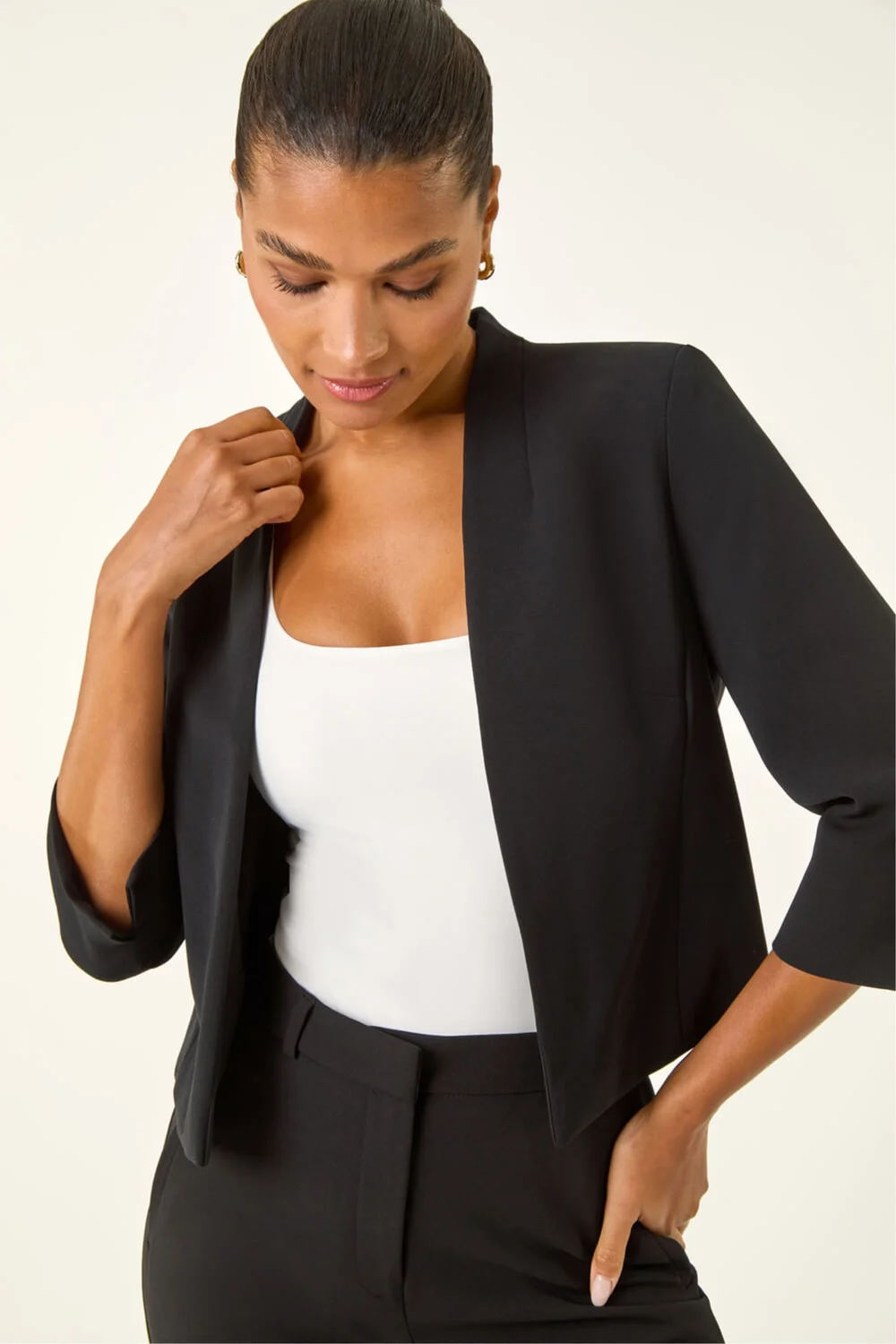 Roman Black 3/4 Sleeve Rochette Jacket - 14 Image 1