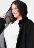 Izabel London Black Open Front Hooded Longline Cardigan - 12 Image 4