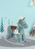 HOMCOM Kids Plush Rocking Horse Toy Blue - One Size Image 2