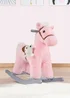 HOMCOM Kids Plush Rocking Horse Toy Pink - One Size Image 2