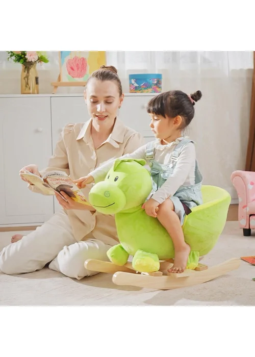 HOMCOM Kids Rocking Dinosaur Plush Toy - One Size Image 1