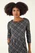 Roman Dark Grey Checked Pleat Front Shift Dress - 20 Image 4