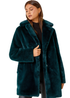 Roman Emerald Faux Fur Longline Coat - Size 14 Image 1