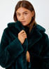 Roman Emerald Faux Fur Longline Coat - Size 14 Image 4