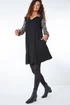 Roman Black Contrast Leopard Print Swing Dress - 12 Image 1