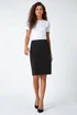 Roman Black Pull On Stretch Elastic Waist Pencil Skirt - Size 14 Image 2