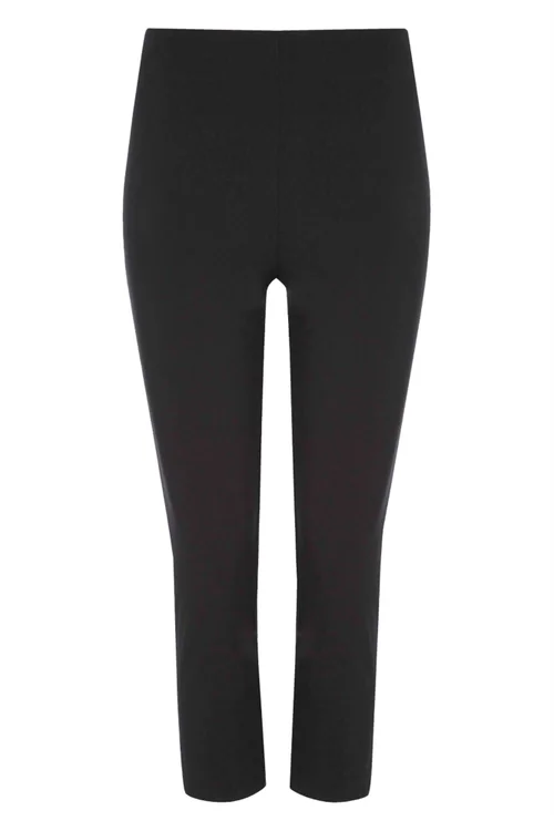Roman Black Cropped Stretch Trouser Capri Leggings 3/4 Pedal Pushers - 14 Image 4